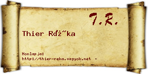 Thier Réka névjegykártya